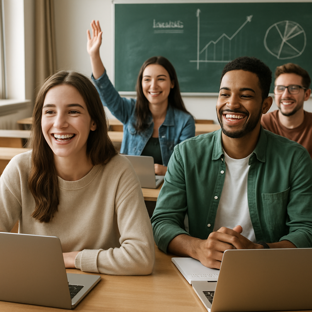 imagen que represente la carrera de administracin de empresas con estudiantes en salon de clases emotivos sin texto hiperrealista-1